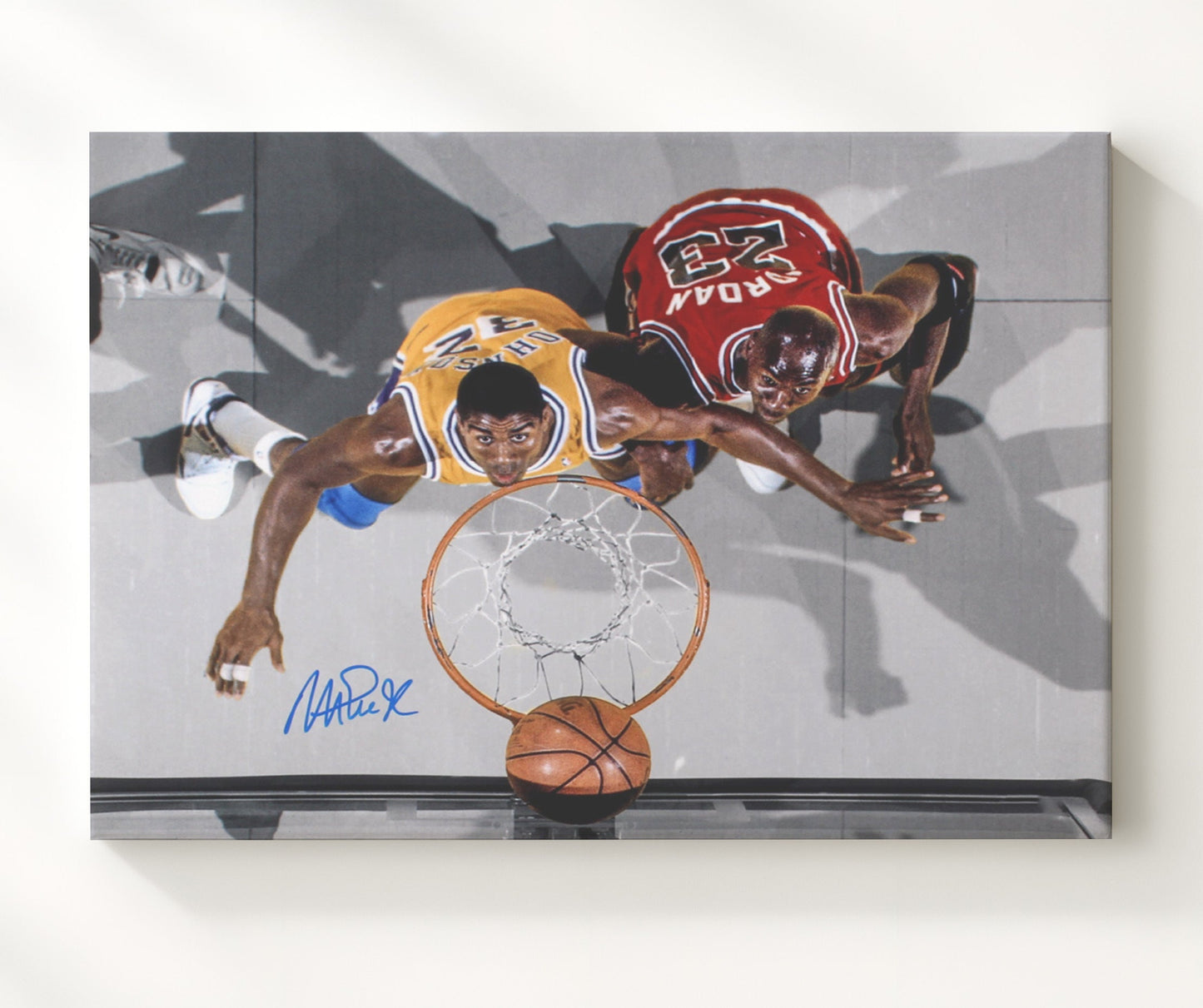 Magic Johnson Showtime Rebound Hustle Basketball Wall Art 20x24 Canvas basketball wall art print