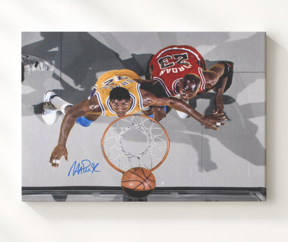 Magic Johnson Showtime Rebound Hustle Basketball Wall Art 20x24 Canvas basketball wall art print