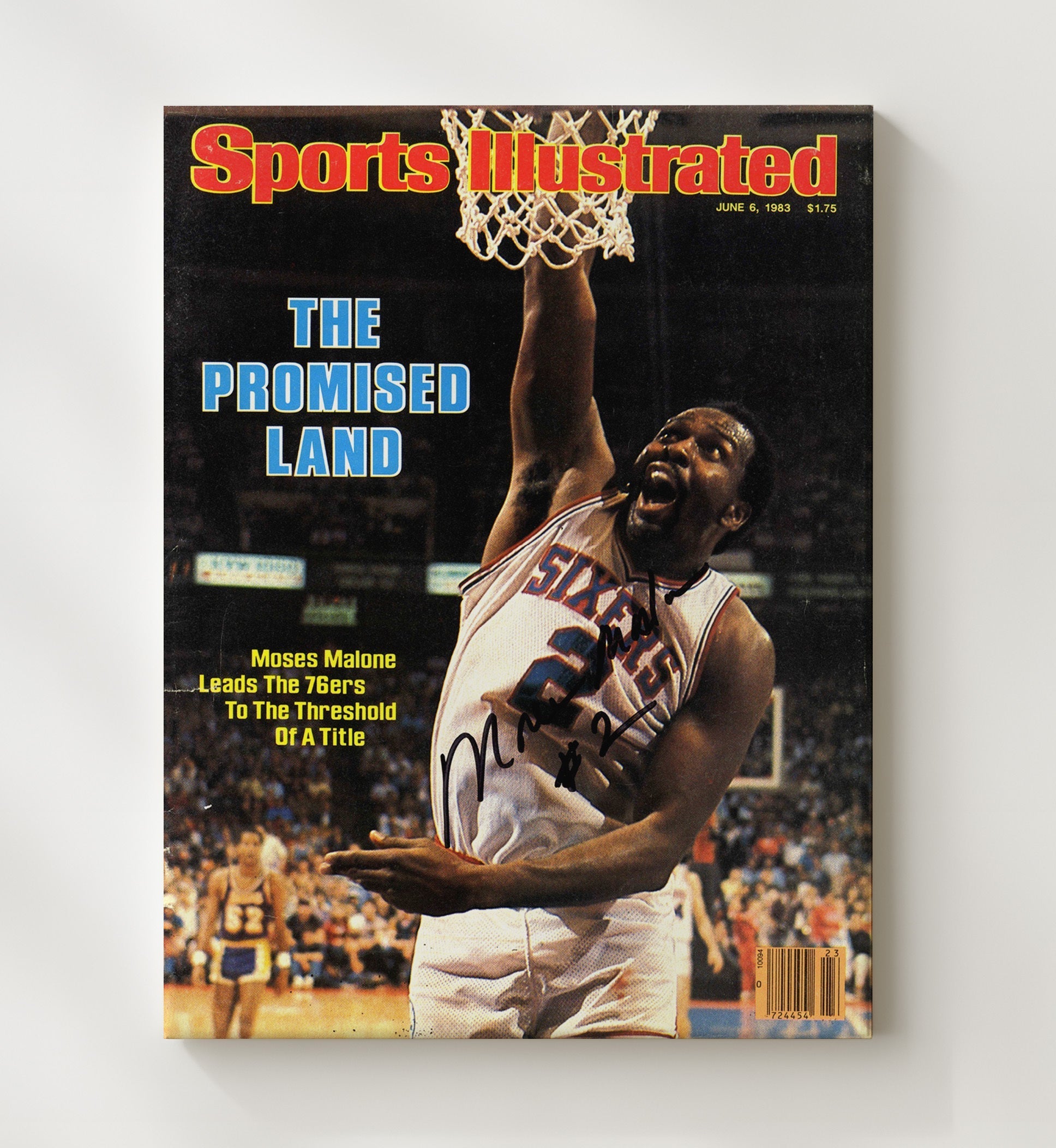 Moses Malone The Promised Land Title Run SI Cover June 1983 Basketball Wall Art 20x24 Canvas basketball wall art print