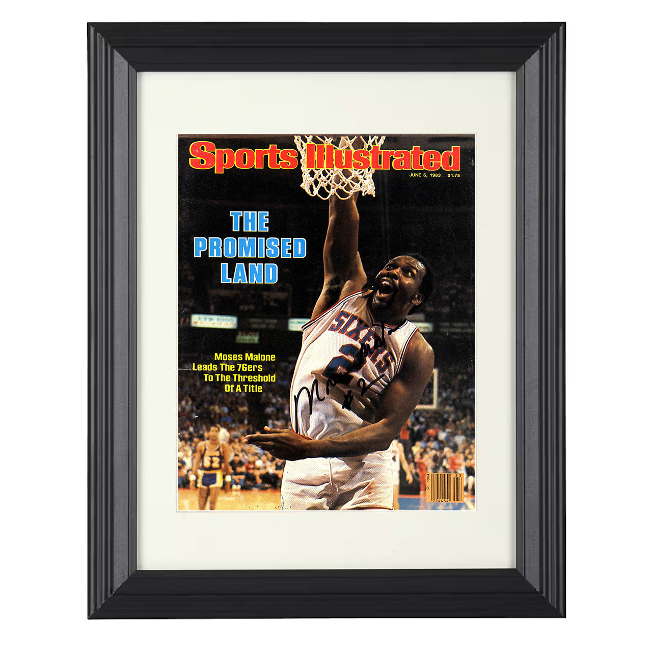 Moses Malone - The Promised Land Title Run 1983 SI 8x10 framed basketball wall art