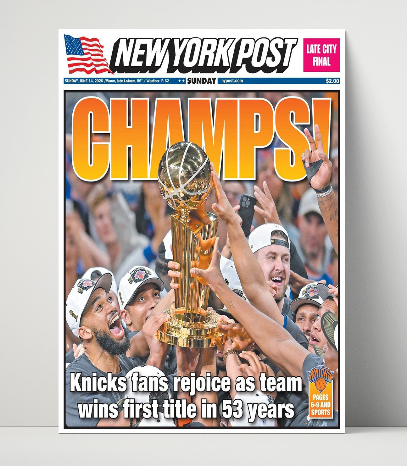 New York Basketball Championship The Wait Is Over basketball print - 16x20 Unframed Print wall art