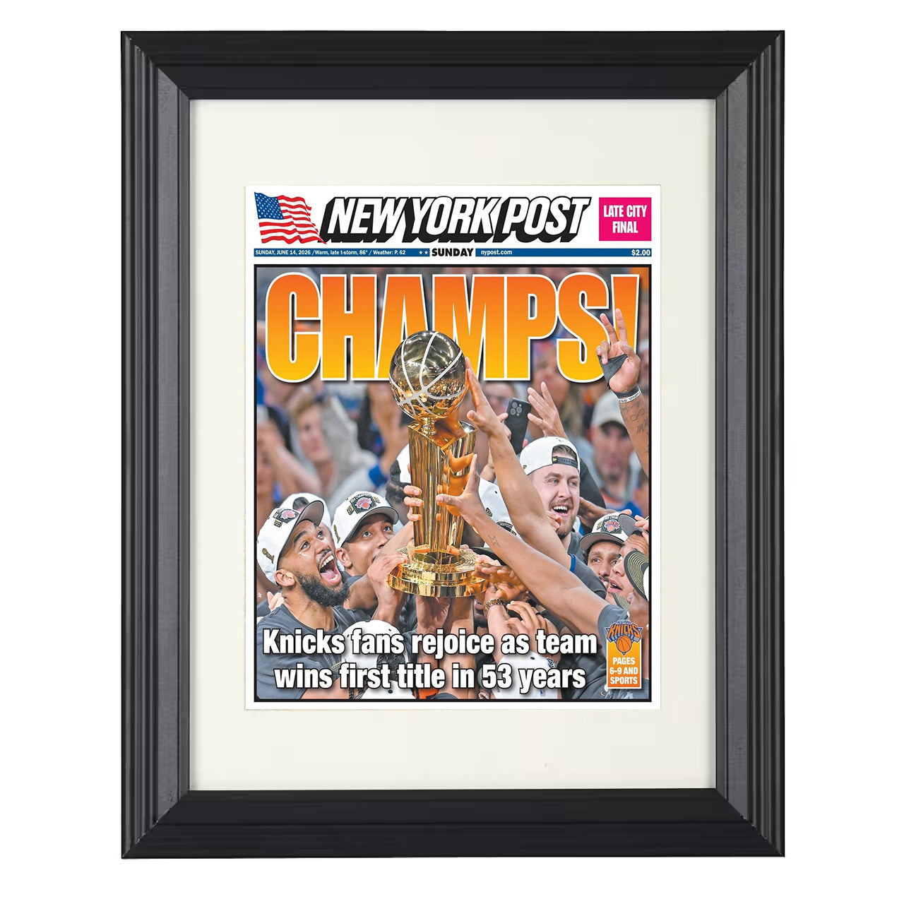 New York Basketball Championship - The Wait Is Over 8x10 framed basketball wall art