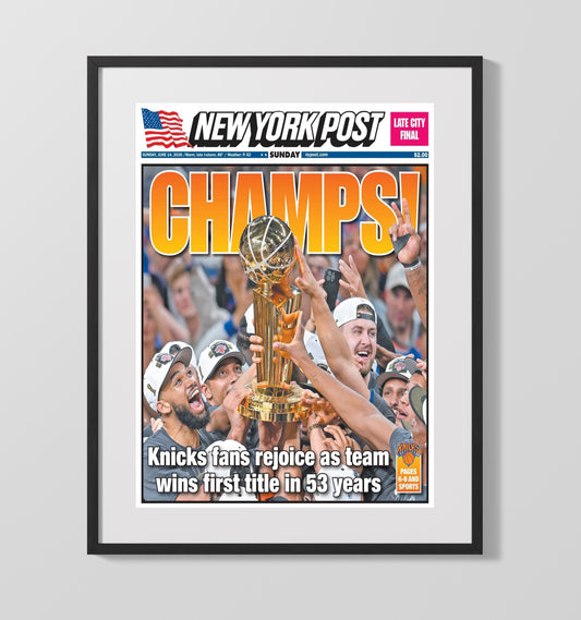 New York Basketball Championship The Wait Is Over basketball print - 16x20 Gallery Frame wall art