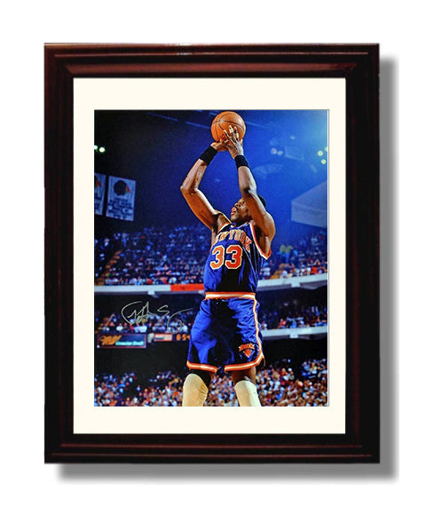 Patrick Ewing New York Basketball Towering Jumper Spotlight Basketball Wall Art 8x10 Beveled Frame basketball wall art print