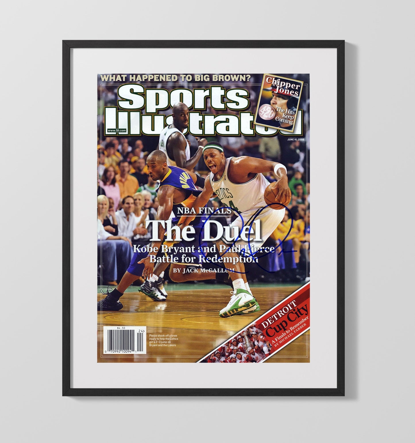 Paul Pierce 2008 SI Cover Boston Finals Duel with Kobe Basketball Wall Art 16x20 Gallery Frame basketball wall art print