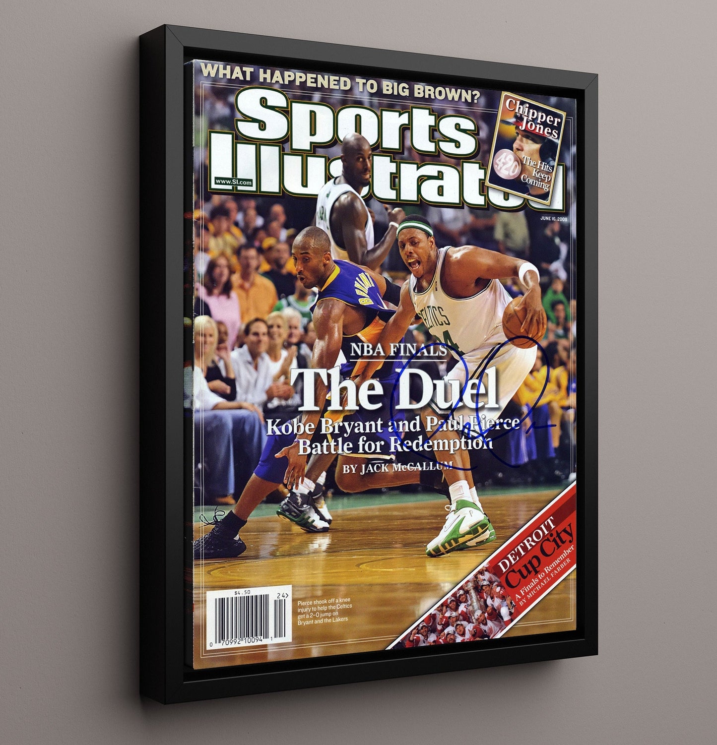 Paul Pierce 2008 SI Cover Boston Finals Duel with Kobe Basketball Wall Art 16x20 Framed Canvas basketball wall art print