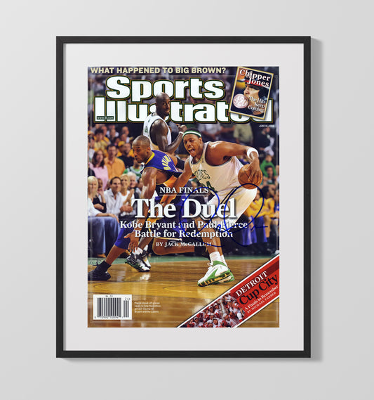 Paul Pierce 2008 SI Cover Boston Basketball Finals Duel with Kobe basketball print - 16x20 Gallery Frame wall art