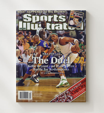 Paul Pierce 2008 SI Cover Boston Basketball Finals Duel with Kobe Basketball Wall Art 20x24 Canvas basketball wall art print