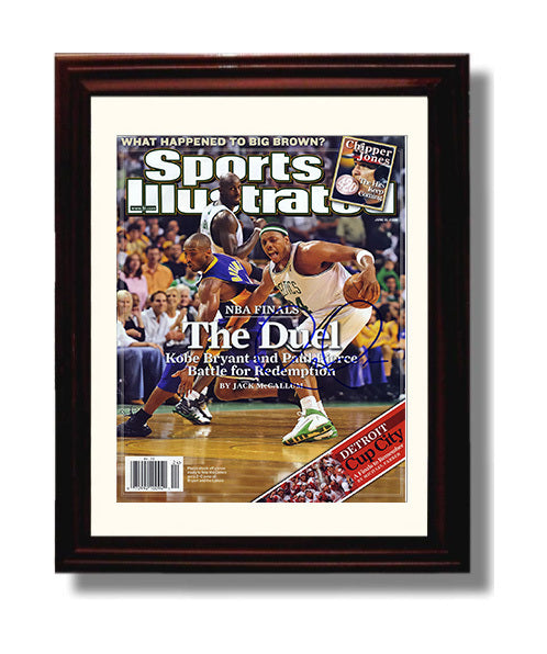 Paul Pierce 2008 SI Cover Boston Finals Duel with Kobe Basketball Wall Art 8x10 Beveled Frame basketball wall art print