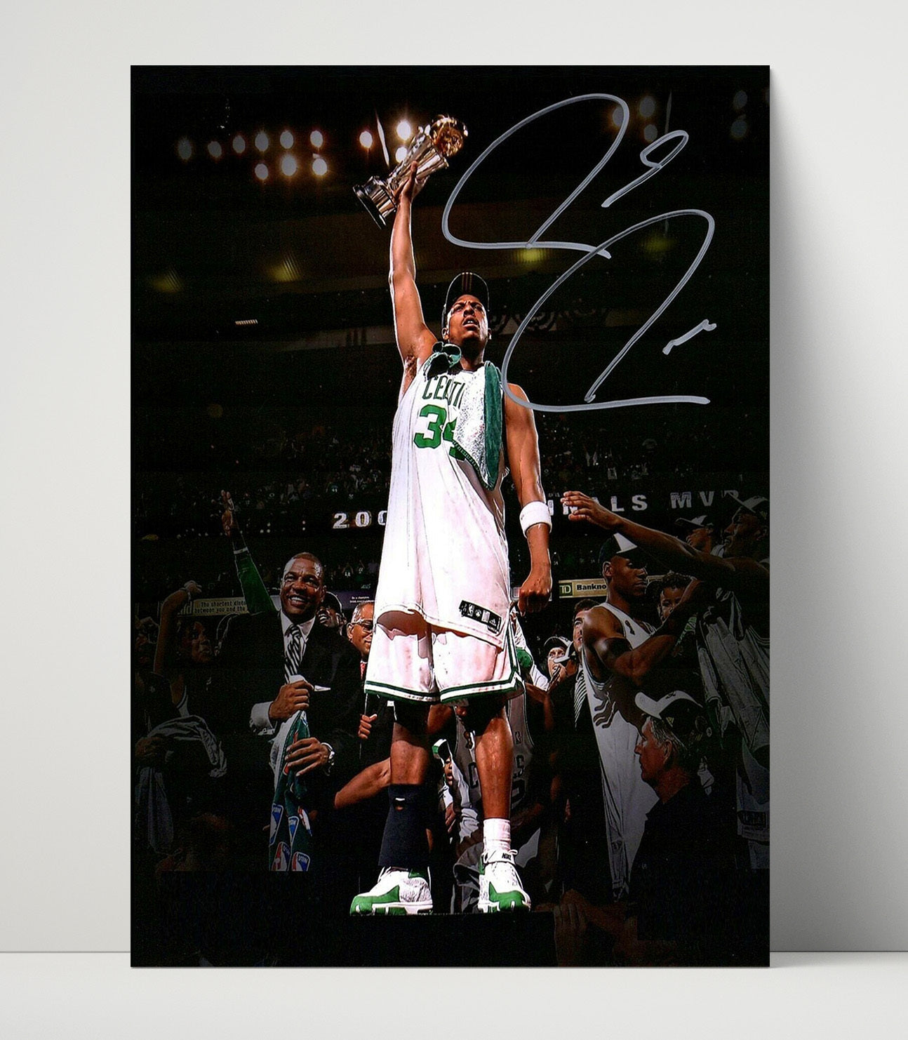 Paul Pierce – Celtics Finals MVP Trophy Raise - Basketball Wall Art