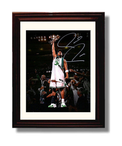Paul Pierce Celtics Finals MVP Trophy Raise Basketball Wall Art 8x10 Beveled Frame basketball wall art print