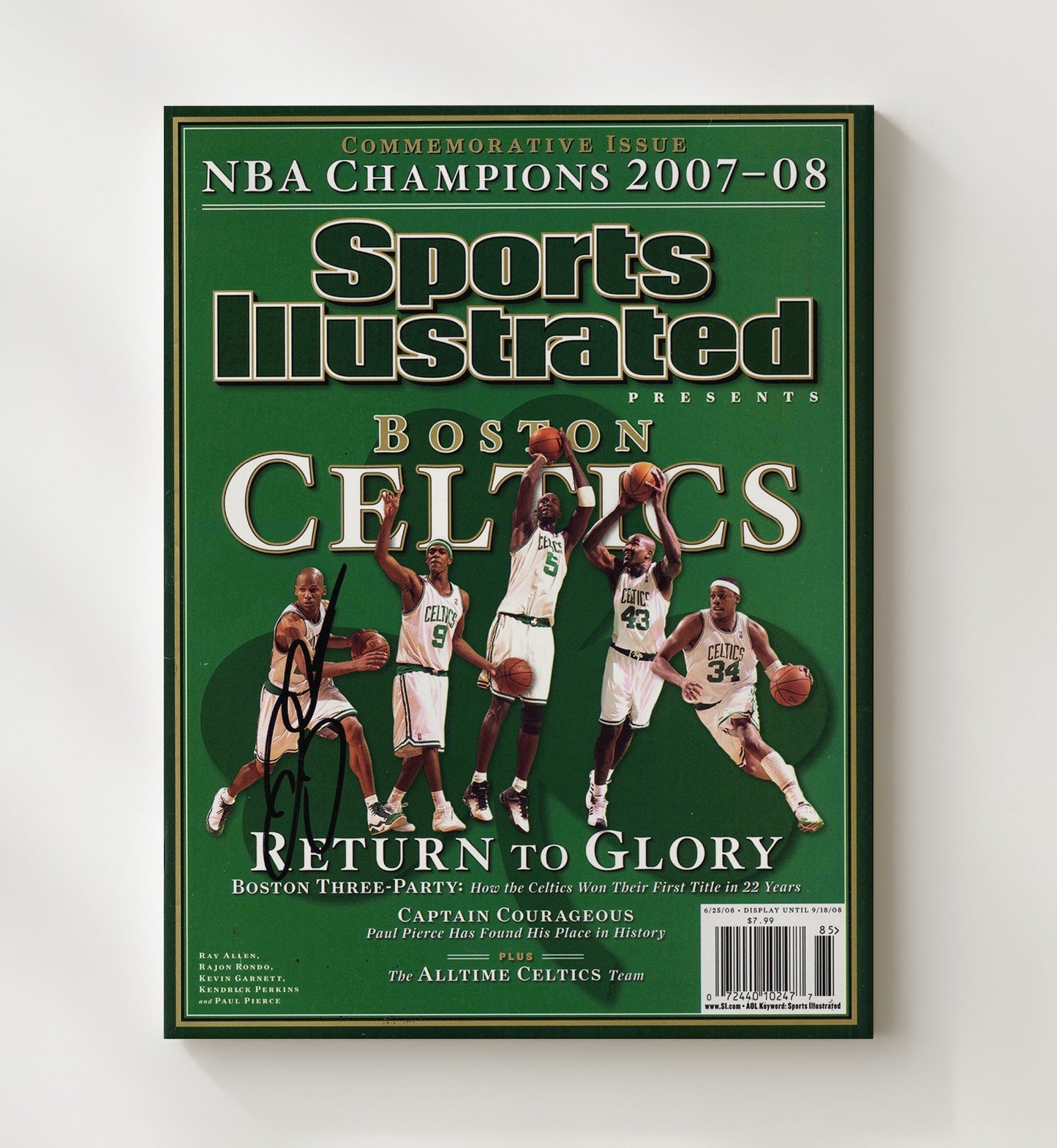 Ray Allen 2008 SI Boston Return to Glory Championship Basketball Wall Art 20x24 Canvas basketball wall art print