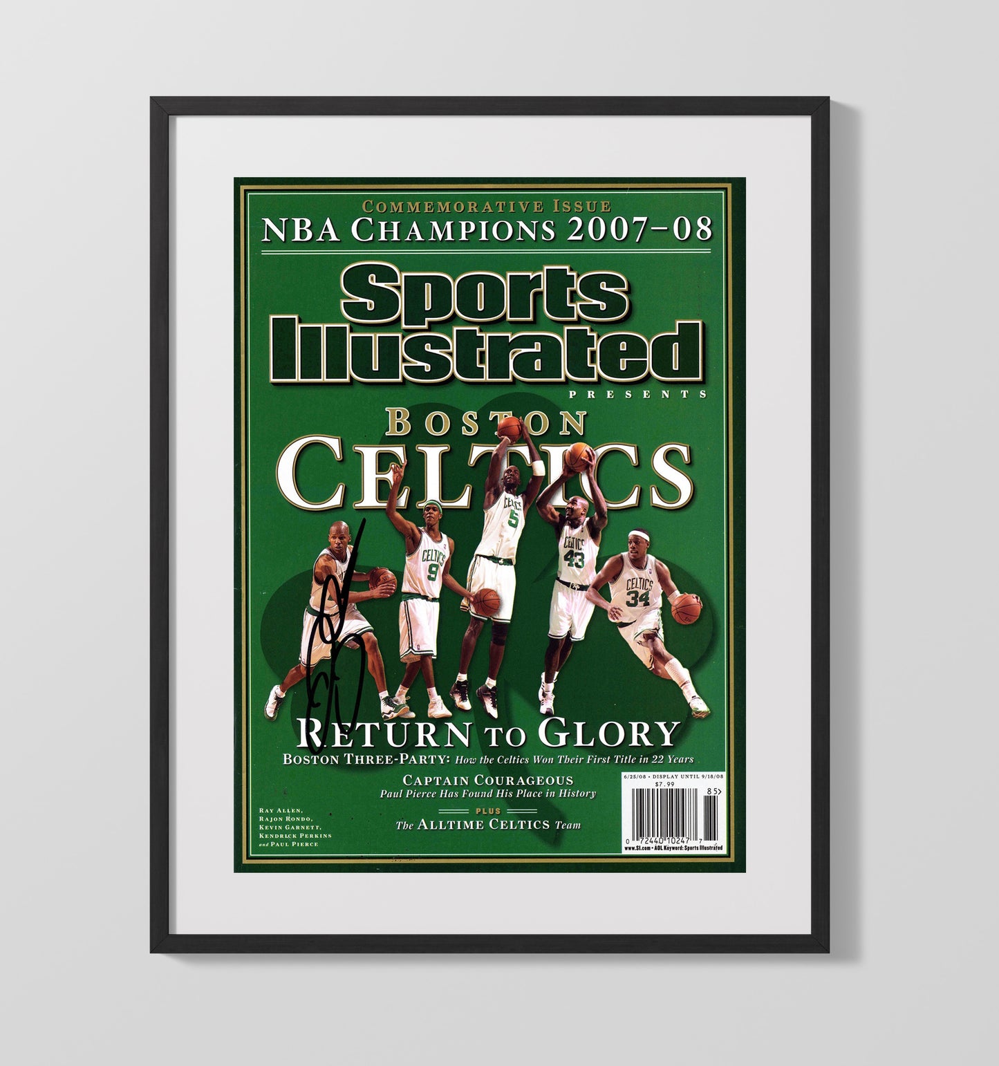 Ray Allen 2008 SI Boston Return to Glory Championship Basketball Wall Art 16x20 Gallery Frame basketball wall art print