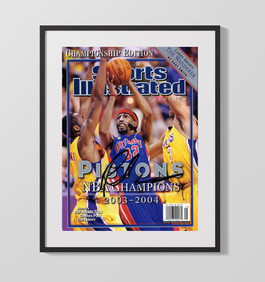 Richard Hamilton 2004 SI Detroit Basketball Championship Edition basketball print - 16x20 Gallery Frame wall art