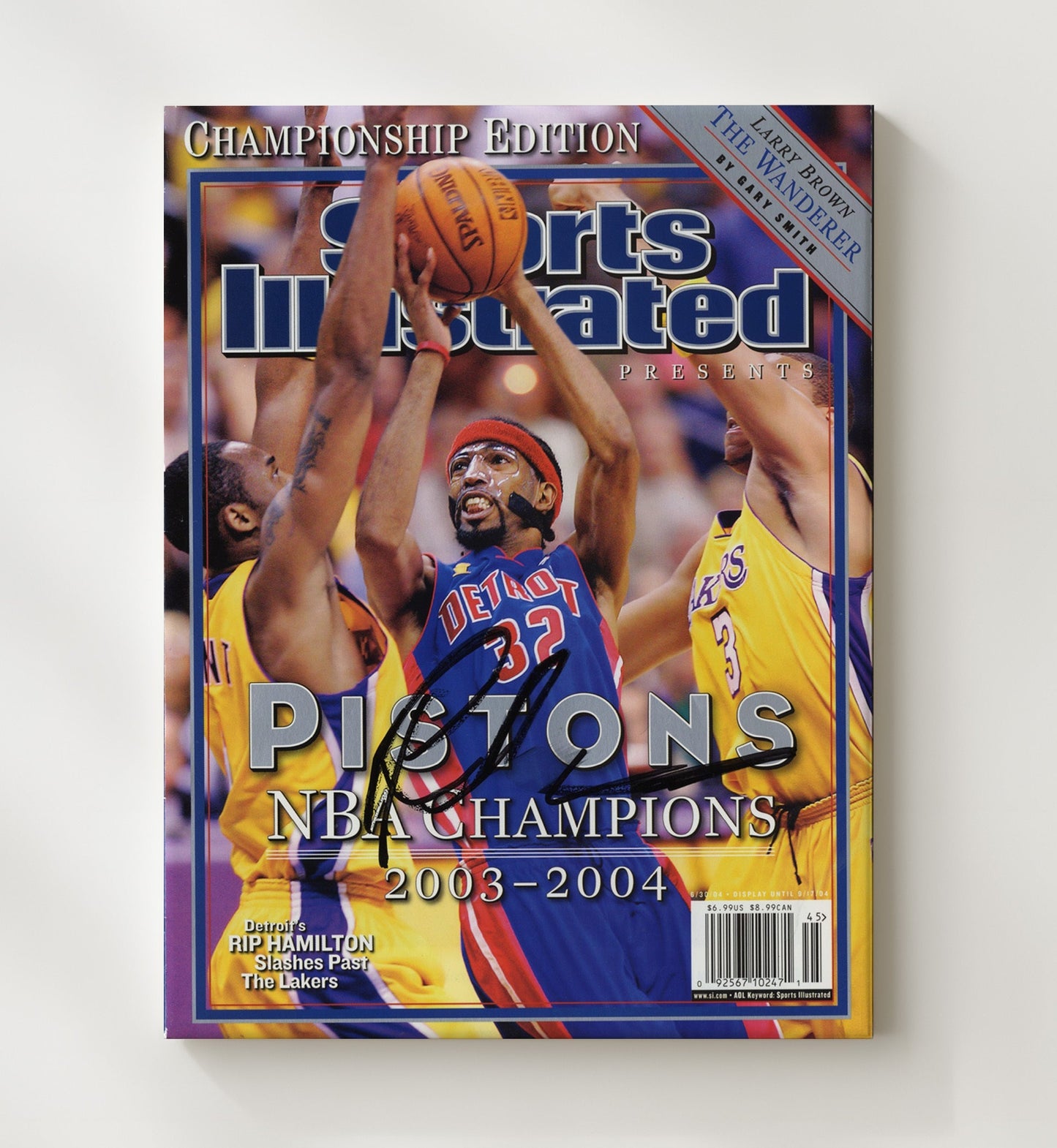 Richard Hamilton 2004 SI Detroit Basketball Championship Edition basketball print - 20x24 Canvas wall art