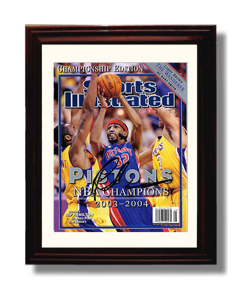 Richard Hamilton 2004 SI Detroit Basketball Championship Edition Basketball Wall Art 8x10 Beveled Frame basketball wall art print
