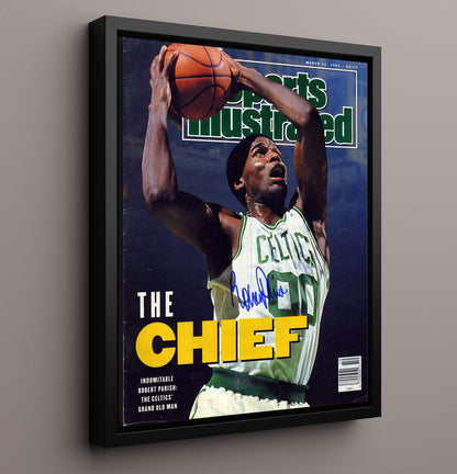Robert Parish 1991 SI Boston Basketball The Chief Cover Feature Basketball Wall Art 16x20 Framed Canvas basketball wall art print