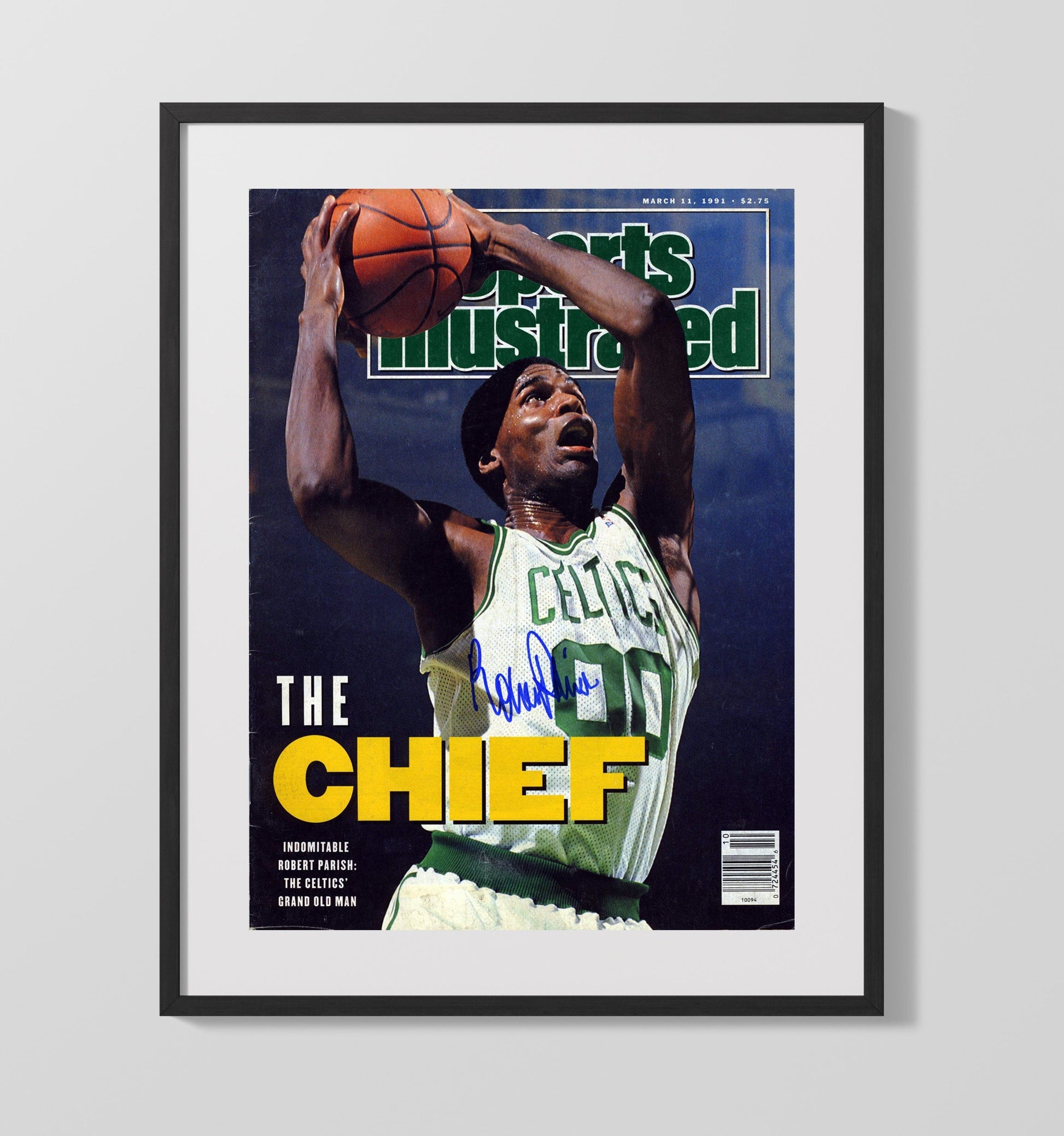 Robert Parish 1991 SI Boston The Chief Cover Feature Basketball Wall Art 16x20 Gallery Frame basketball wall art print
