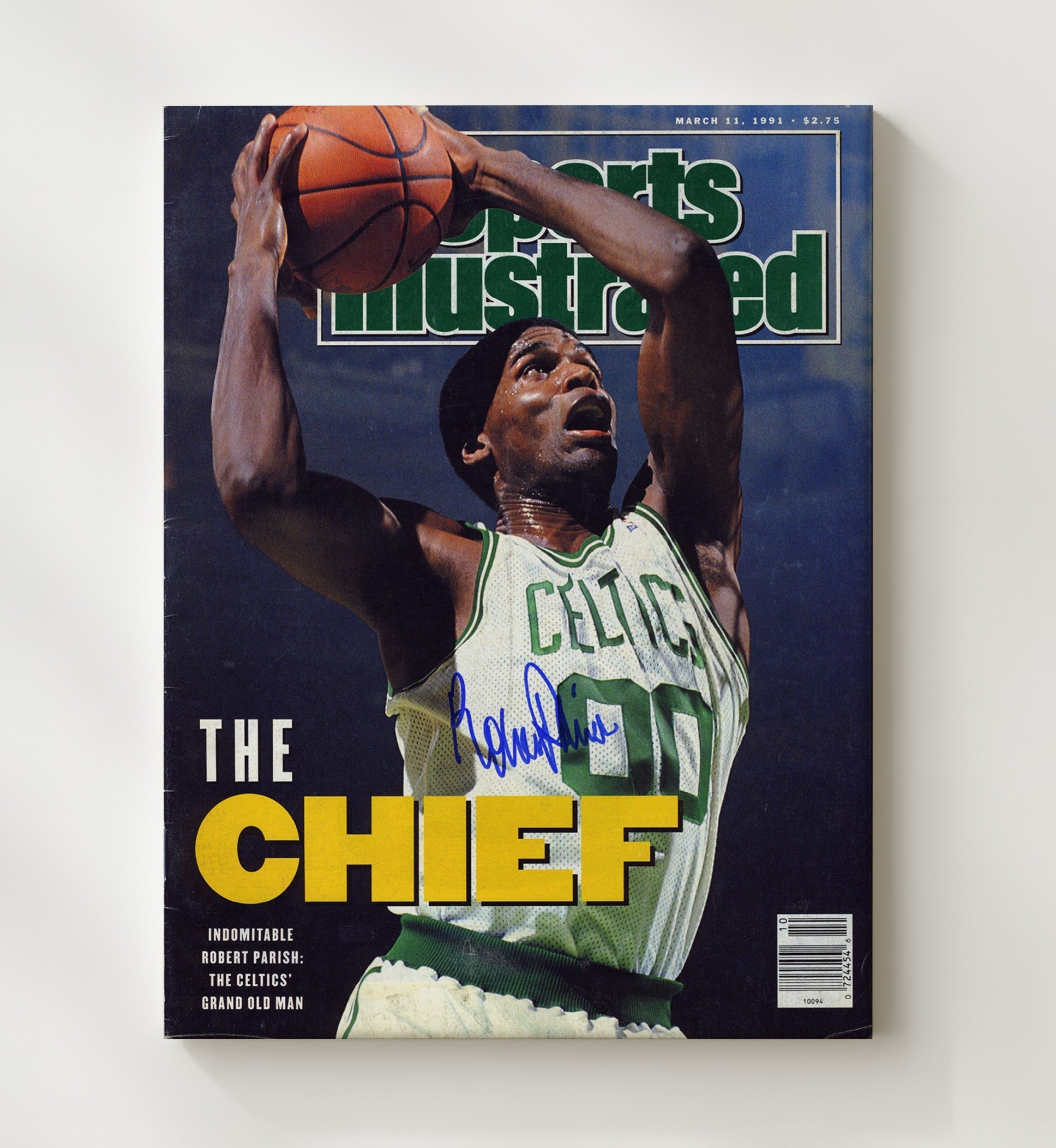 Robert Parish 1991 SI Boston The Chief Cover Feature Basketball Wall Art 20x24 Canvas basketball wall art print