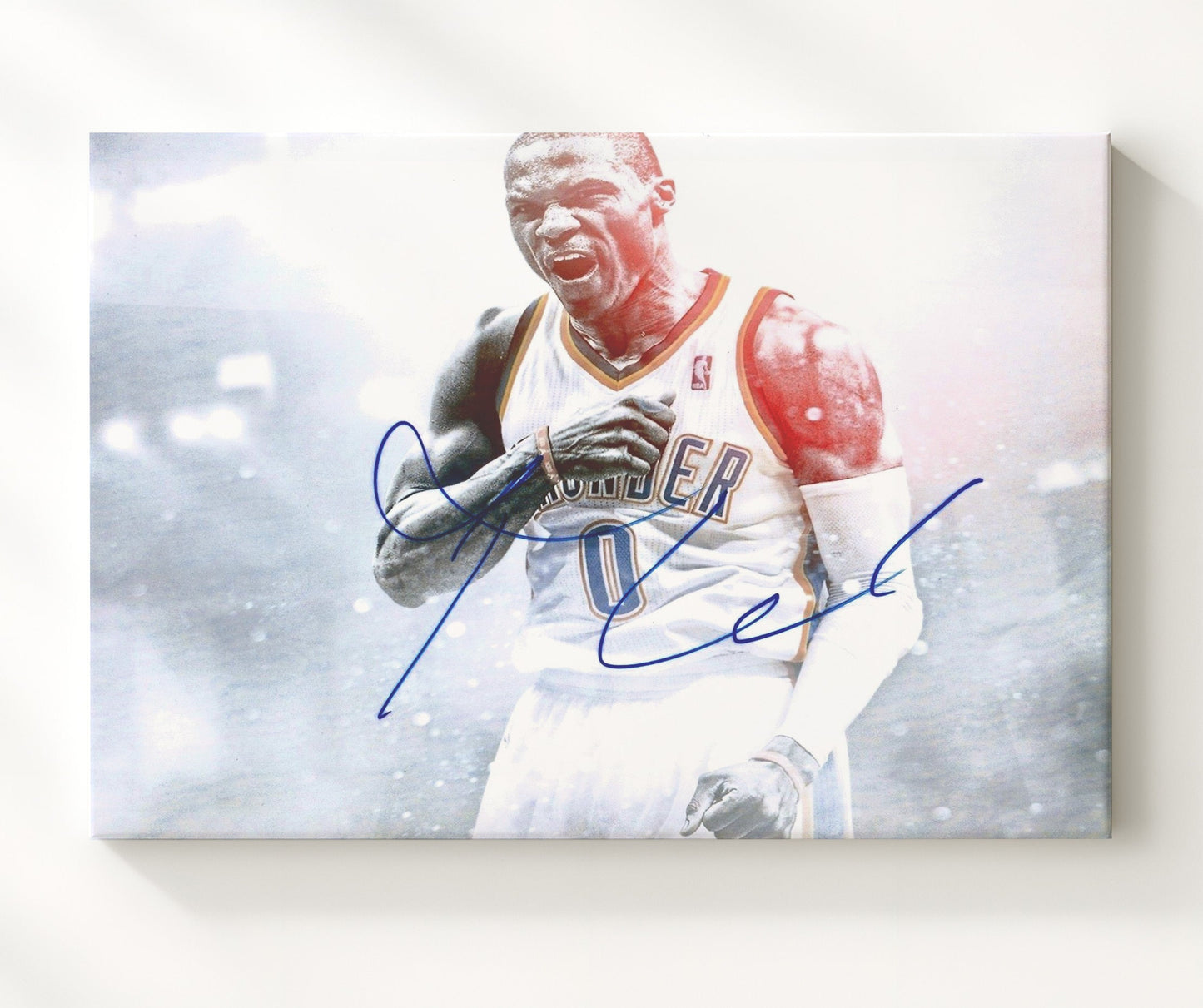 Russell Westbrook Thunder MVP Roar basketball print - 20x24 Canvas wall art