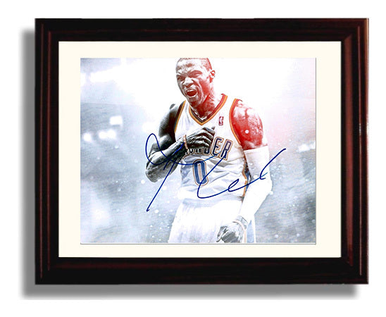 Russell Westbrook Thunder MVP Roar Basketball Wall Art 8x10 Beveled Frame basketball wall art print