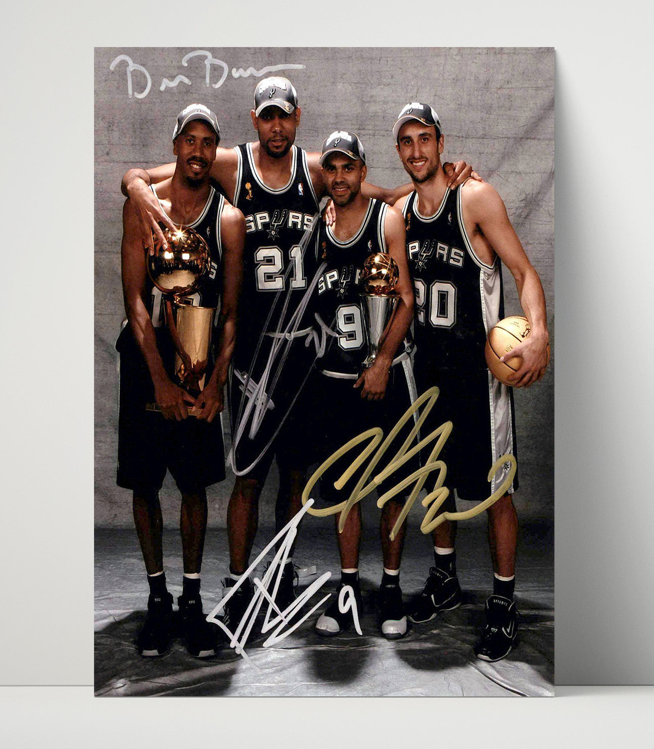 San Antonio Basketball Championship Core Trophy Portrait Spotlight basketball print - 16x20 Unframed Print wall art