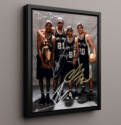 San Antonio Basketball Championship Core Trophy Portrait Spotlight Basketball Wall Art 16x20 Framed Canvas basketball wall art print