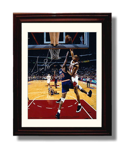 Scottie Pippen Chicago Posterized Power Over New York Spotlight Basketball Wall Art 8x10 Beveled Frame basketball wall art print