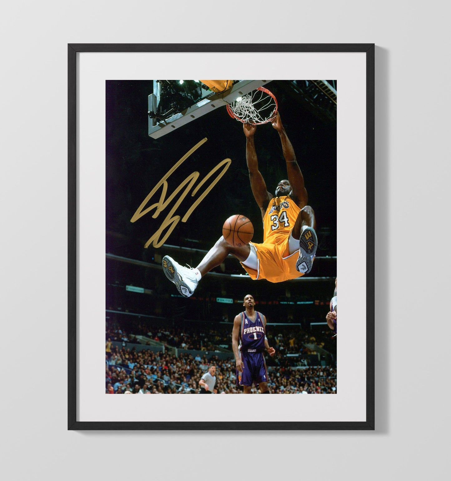 Shaquille ONeal Los Angeles Rim Rocker Diesel Slam Spotlight Basketball Wall Art 16x20 Gallery Frame basketball wall art print
