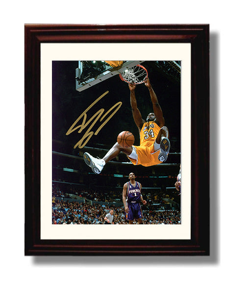 Shaquille ONeal Los Angeles Rim Rocker Diesel Slam Spotlight Basketball Wall Art 8x10 Beveled Frame basketball wall art print