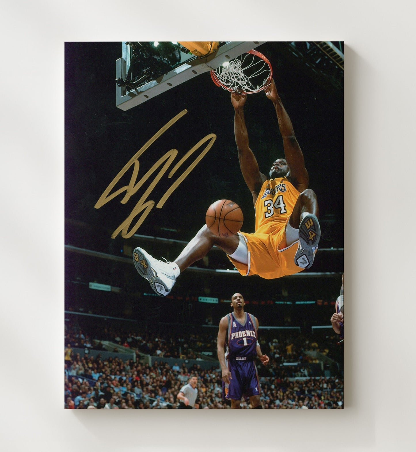 Shaquille ONeal Los Angeles Rim Rocker Diesel Slam Spotlight Basketball Wall Art 20x24 Canvas basketball wall art print