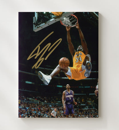 Shaquille ONeal Los Angeles Rim Rocker Diesel Slam Spotlight Basketball Wall Art 20x24 Canvas basketball wall art print