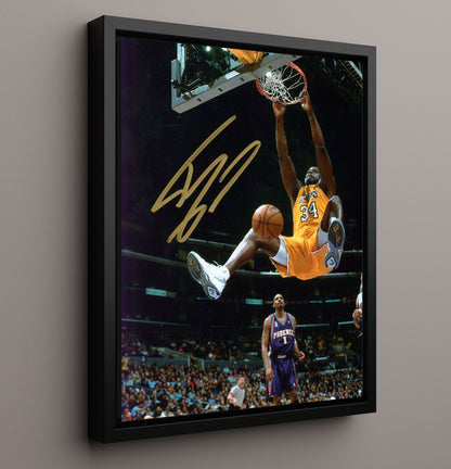 Shaquille ONeal Los Angeles Rim Rocker Diesel Slam Spotlight Basketball Wall Art 16x20 Framed Canvas basketball wall art print