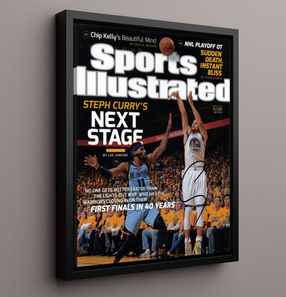 Steph Curry Next Stage Playoff Breakthrough SI Cover May 2015 Basketball Wall Art 16x20 Framed Canvas basketball wall art print