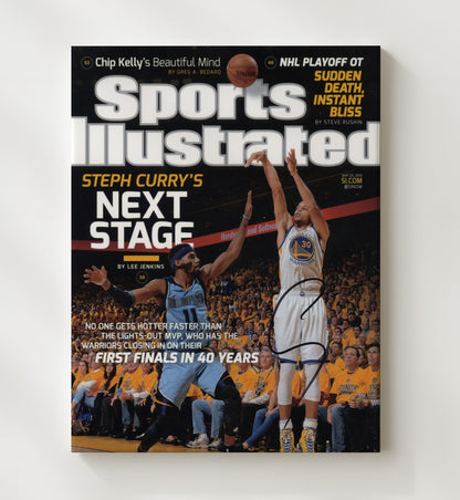 Steph Curry Next Stage Playoff Breakthrough SI Cover May 2015 Basketball Wall Art 20x24 Canvas basketball wall art print