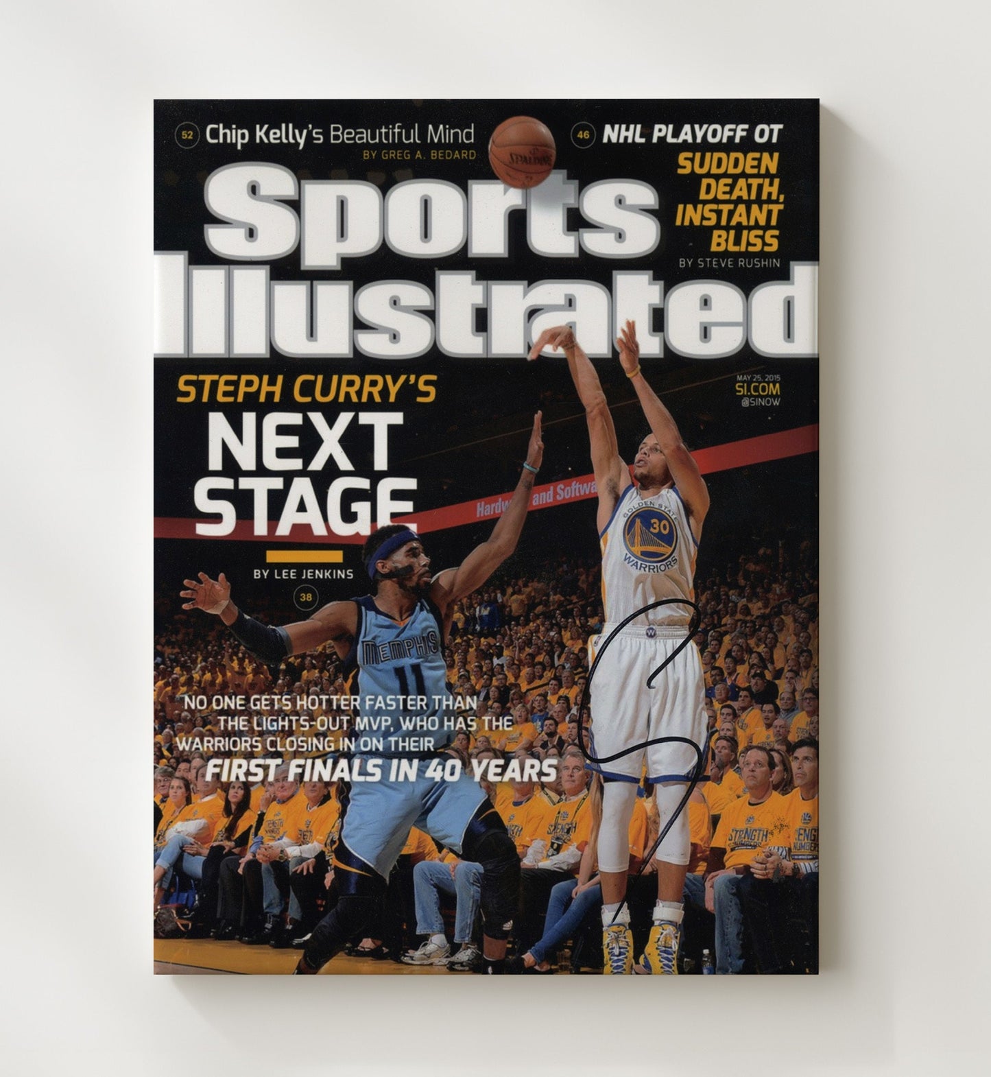 Steph Curry Next Stage Playoff Breakthrough SI Cover May 2015 basketball print - 20x24 Canvas wall art