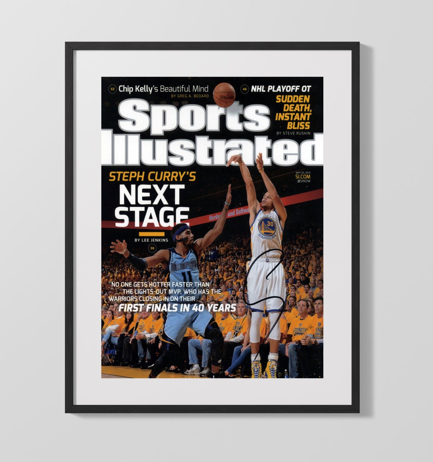 Steph Curry Next Stage Playoff Breakthrough SI Cover May 2015 basketball print - 16x20 Gallery Frame wall art