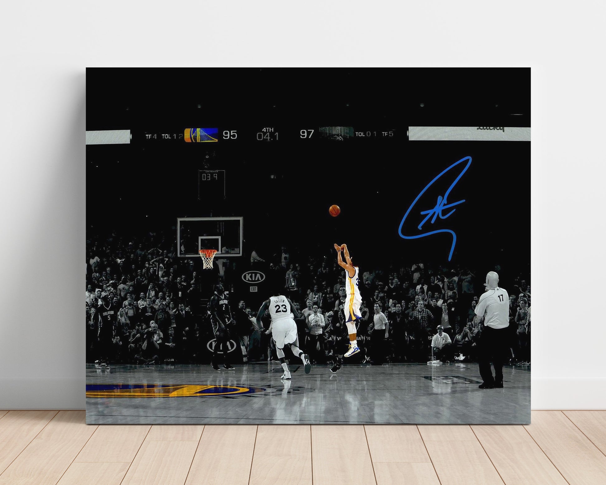 Stephen Curry Game Winning Three 4.1 Seconds basketball print - 16x20 Unframed Print wall art