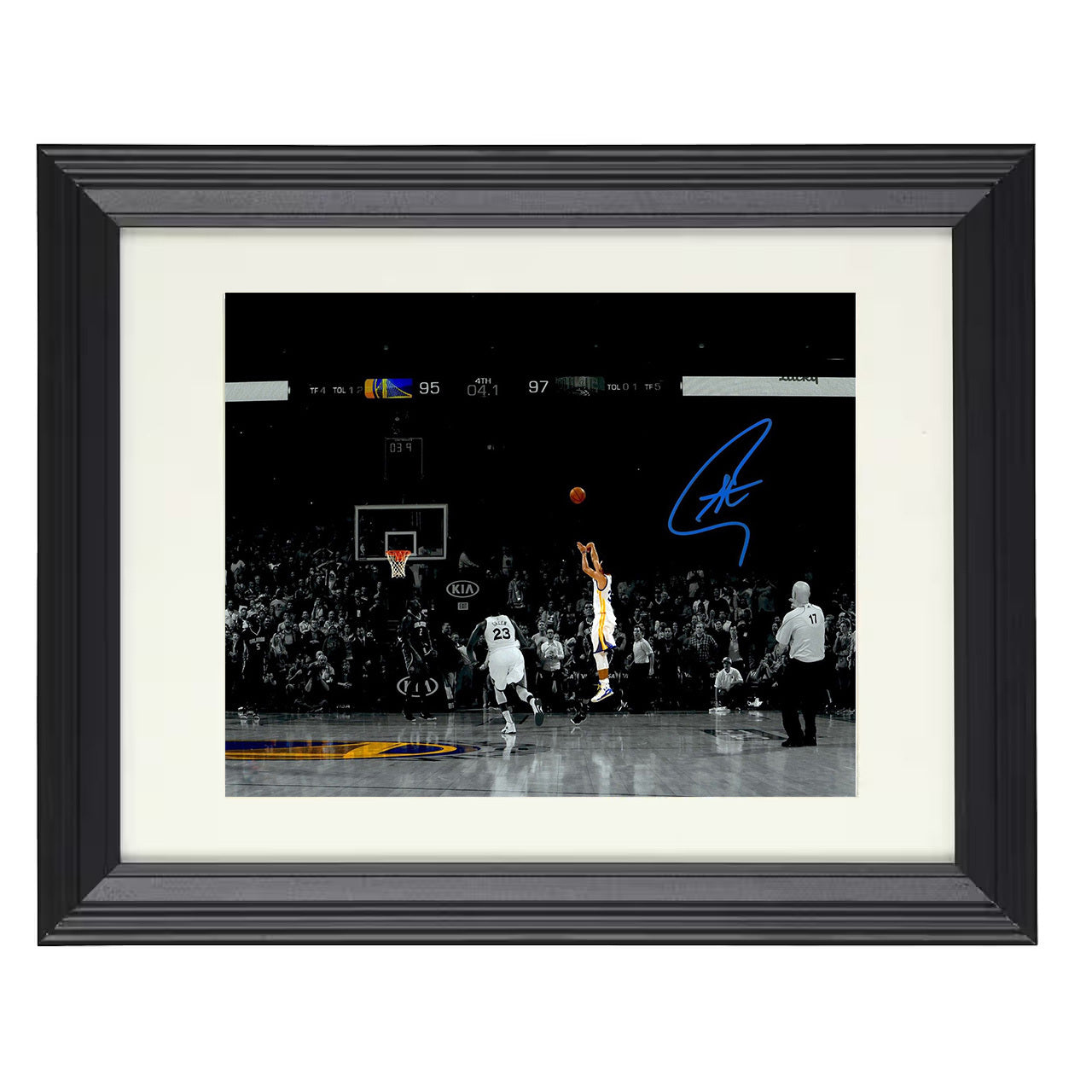 Stephen Curry - Game Winning Three 4.1 Seconds 8x10 framed basketball wall art