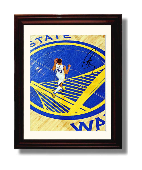 Stephen Curry Golden State Center Court Maestro Spotlight Basketball Wall Art 8x10 Beveled Frame basketball wall art print