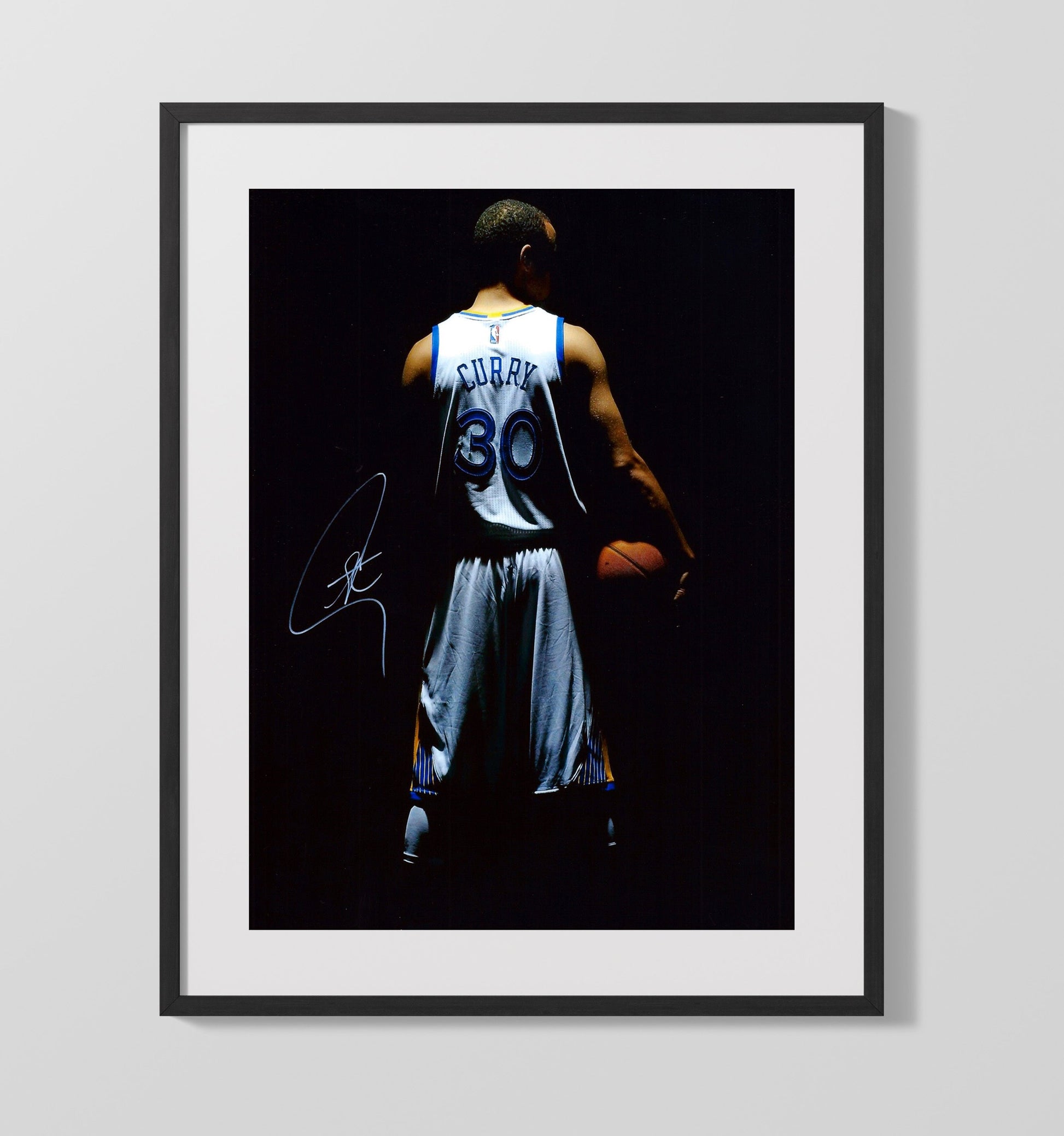 Stephen Curry Golden State Jersey Shadows Splash King Spotlight Basketball Wall Art 16x20 Gallery Frame basketball wall art print