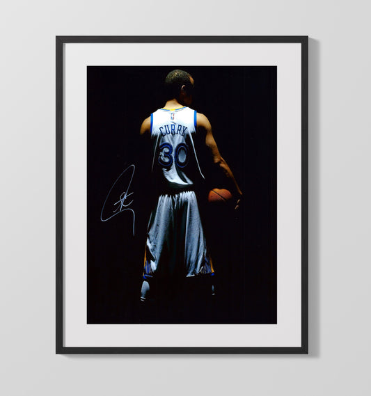 Stephen Curry Golden State Basketball Jersey Shadows Splash King Spotlight basketball print - 16x20 Gallery Frame wall art
