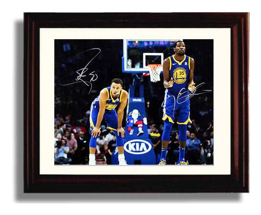 Stephen Curry Kevin Durant Warriors Splash Meets Slim Basketball Wall Art 8x10 Beveled Frame basketball wall art print