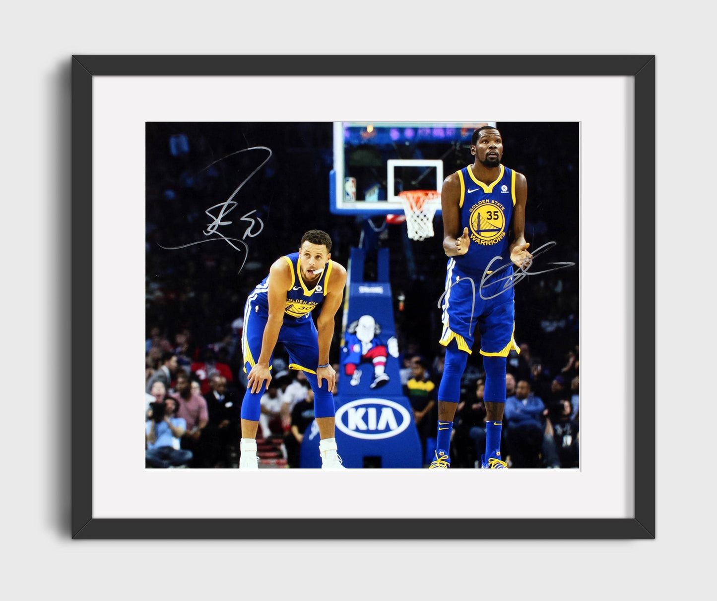 Stephen Curry Kevin Durant Warriors Splash Meets Slim Basketball Wall Art 16x20 Gallery Frame basketball wall art print