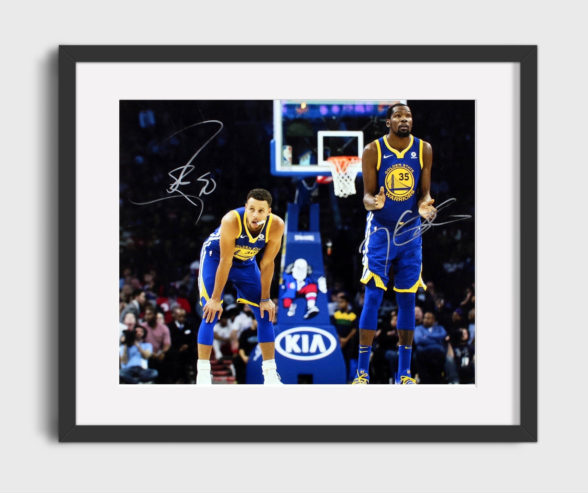 Stephen Curry Kevin Durant Warriors Splash Meets Slim Basketball Wall Art 16x20 Gallery Frame basketball wall art print