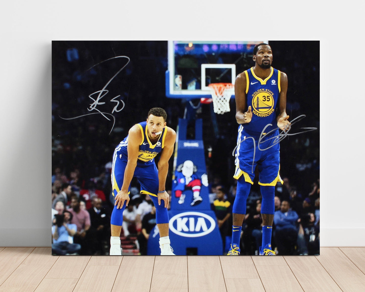 Stephen Curry & Kevin Durant – Warriors Splash Meets Slim - Basketball Wall Art