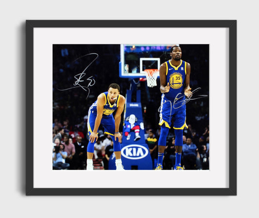 Stephen Curry Kevin Durant Warriors Splash Meets Slim basketball print - 16x20 Gallery Frame wall art