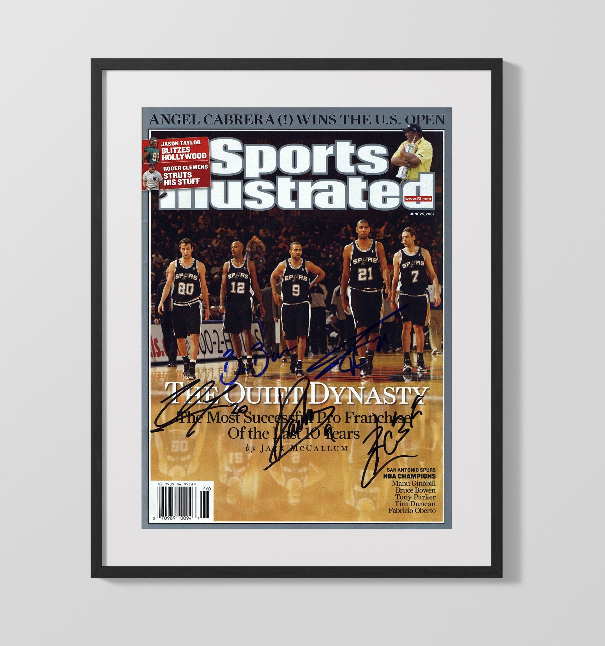 Tim Duncan 2007 SI San Antonio Basketball Quiet Dynasty Championship Cover Basketball Wall Art 16x20 Gallery Frame basketball wall art print