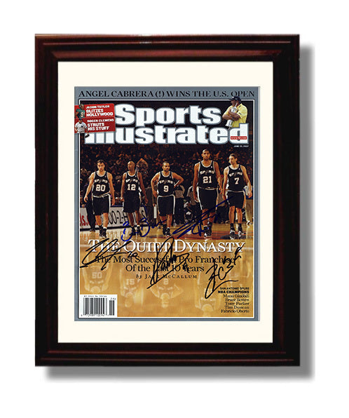 Tim Duncan 2007 SI San Antonio Basketball Quiet Dynasty Championship Cover Basketball Wall Art 8x10 Beveled Frame basketball wall art print