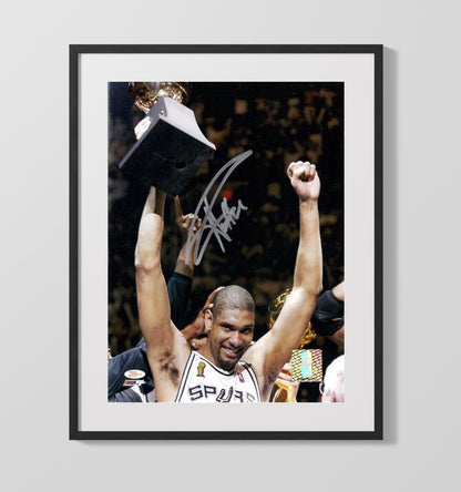 Tim Duncan San Antonio Basketball Trophy Celebration Finals Glory Spotlight Basketball Wall Art 16x20 Gallery Frame basketball wall art print